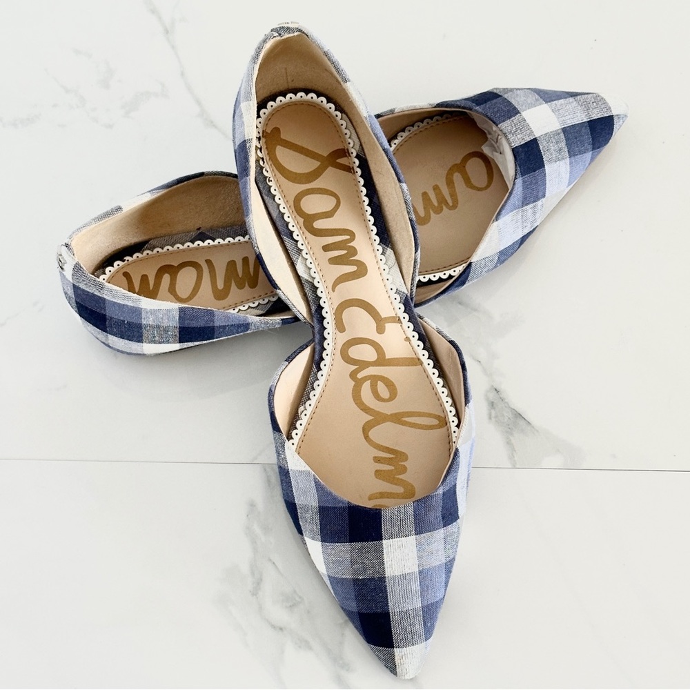Sam Edelman Rodney Plaid Flats 9.5 D’Orsay Pointy Toe checkers